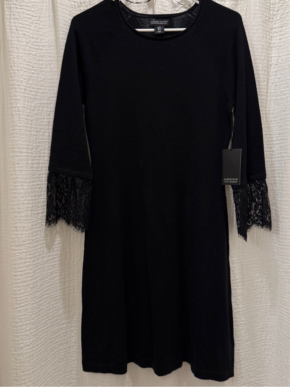 NWT Adrienne Vittadini 100% Extra Fine Merino Wool Sweater Dress